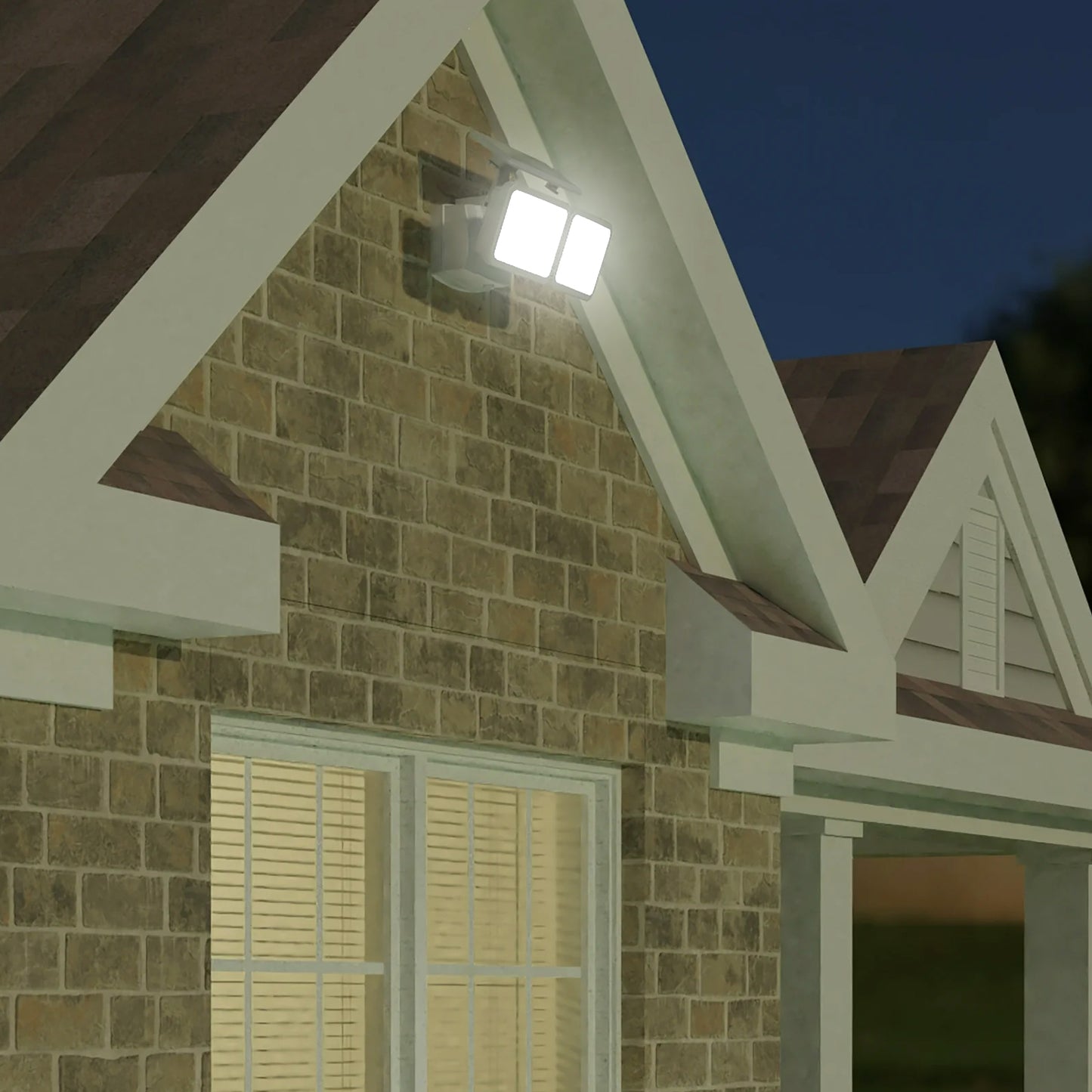 Vesra Twin Beam Dual Head Solar Motion-Activated Outdoor LED Light - 2000 Lumens